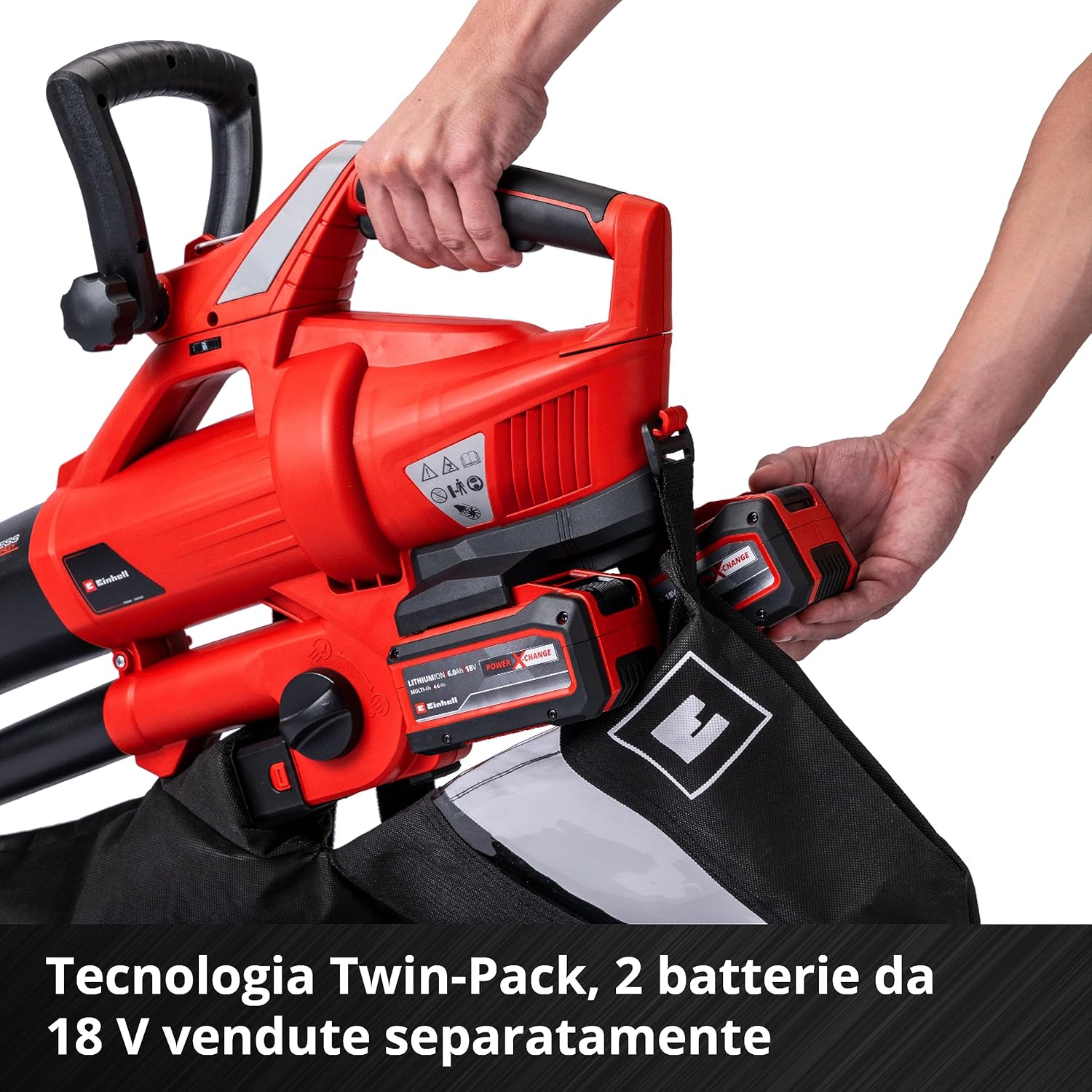 Detalle de Einhell 3433600 Solo Soffiatore, Aspiratore a Batteria: versatile per giardinaggio senza fili