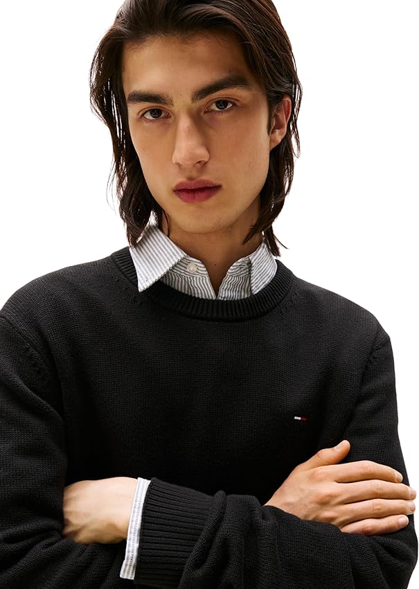 Detalle de Tommy Jeans Jersey Slim Fit hombre XS Negro