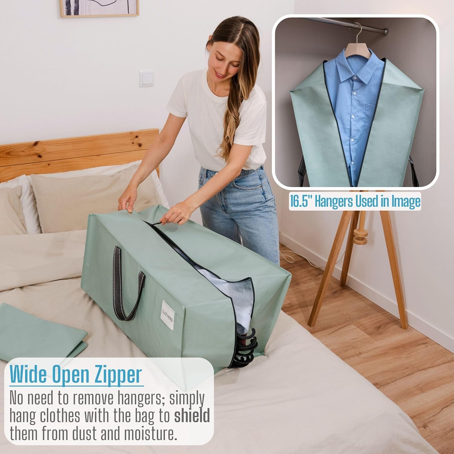 Thumbnail 2 de Veno 10 Pack Heavy-Duty Extra Large Moving Bags (Light Green Matte) with Backpack Straps