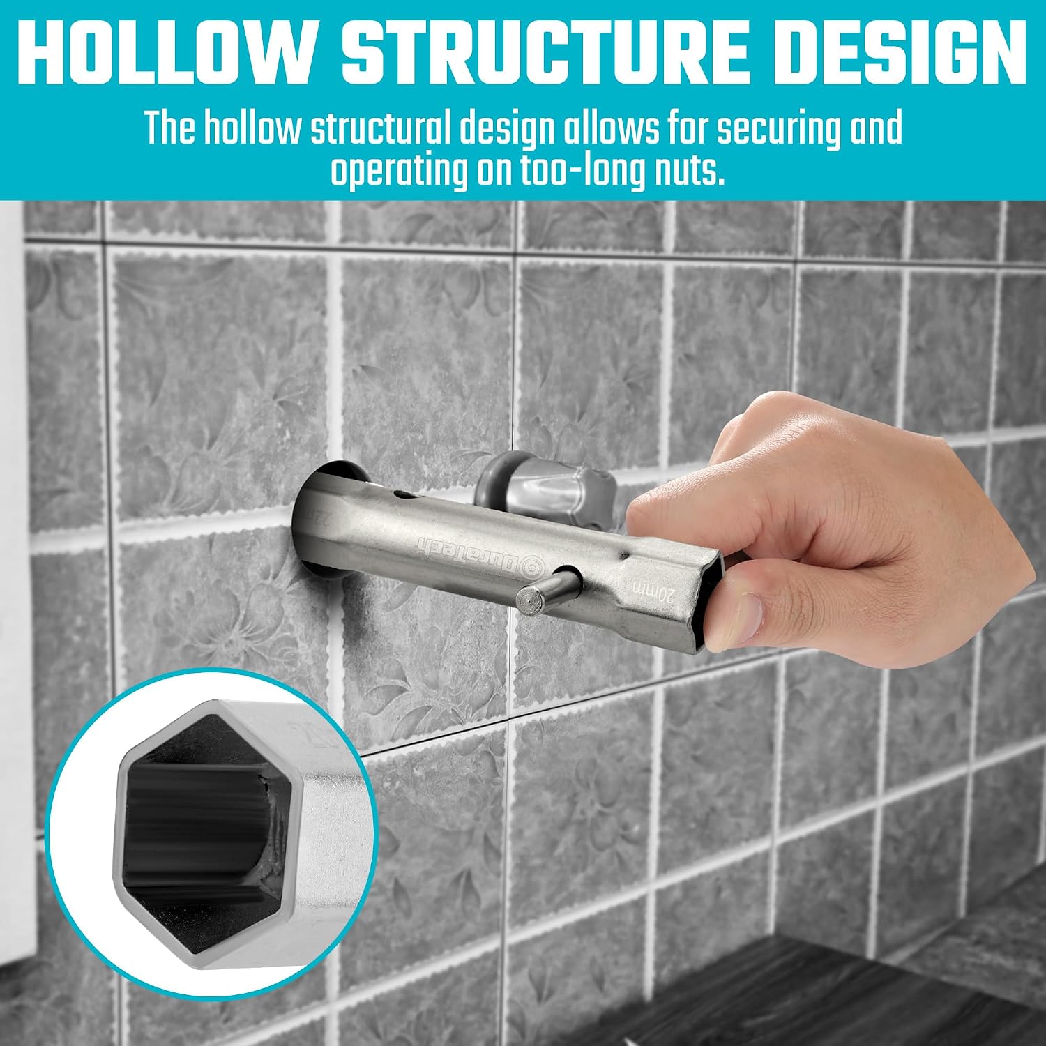 Detalle 2 de DURATECH DTTSS10M hylsnyckelsats för duschventiler, metrisk 6–22 mm