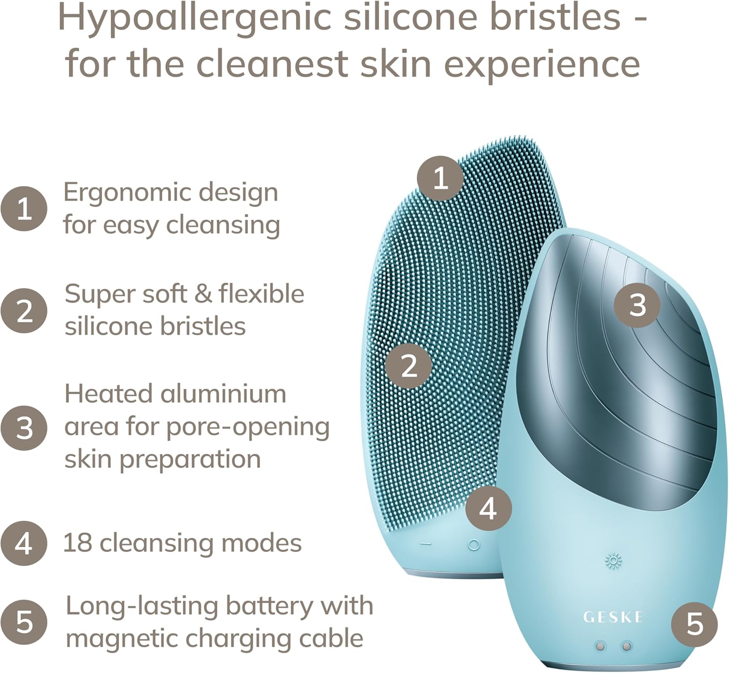 Detalle de GESKE Brosse faciale thermique sonique SmartAppGuided 6 en 1