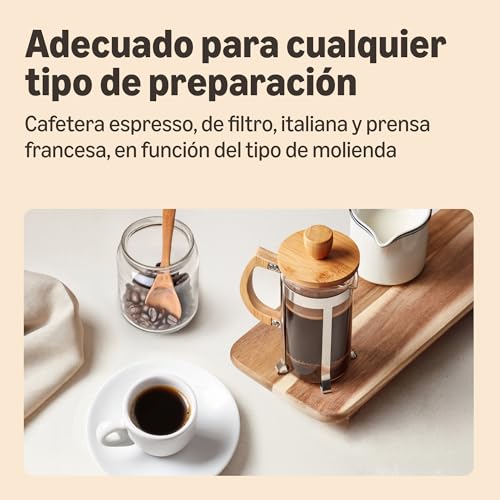 Detalle de By Amazon Café En Grano Natural, 1 kg — 100% Arábica, tueste medio, Rainforest Alliance