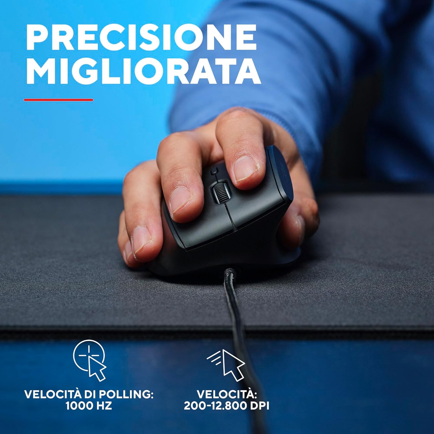 Thumbnail 4 de GXTrust Rexxa Mouse verticale ergonomico 45° con RGB e DPI regolabili fino a 12.800