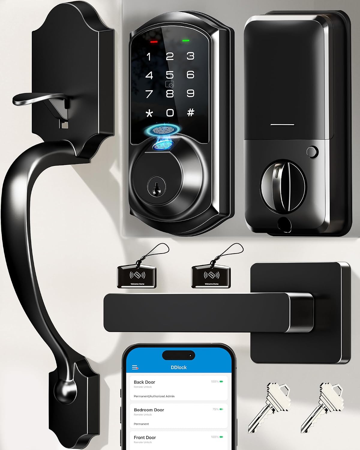 Detalle de Veise Fingerprint Smart Lock, Matte Black