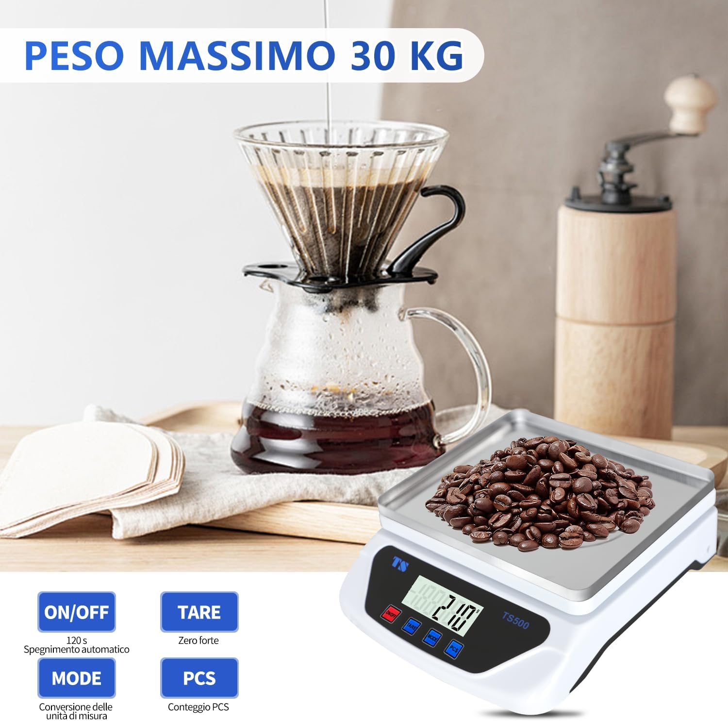 Thumbnail 5 de LAIJIANG balance de cuisine numérique 30 kg avec affichage LCD 6 unités