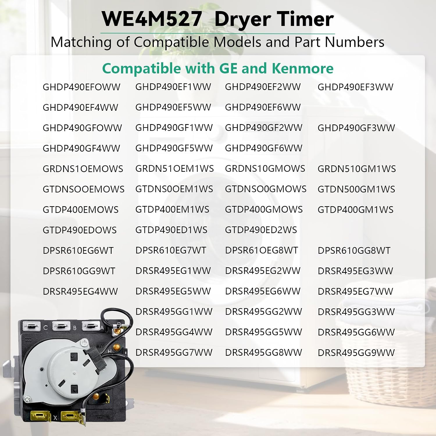Detalle 2 de RASETSU WE4M527 Dryer Timer Replacement for Select GE, Hotpoint and Kenmore Models