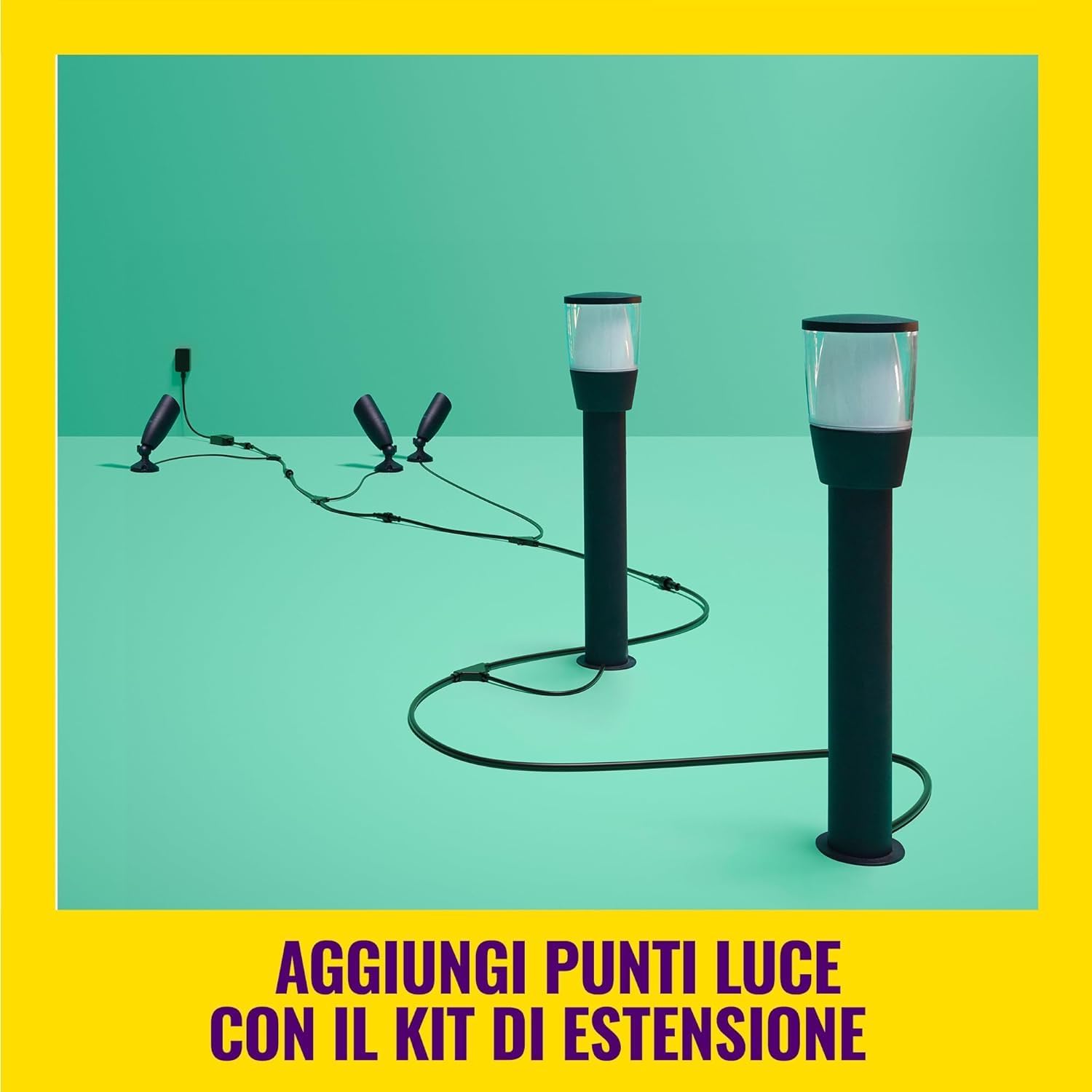 Thumbnail 4 de WiZ Paletto Smart WiFi per Esterni 3,6 W (300 lm) con controllo vocale, Luce bianca o colorata, nero