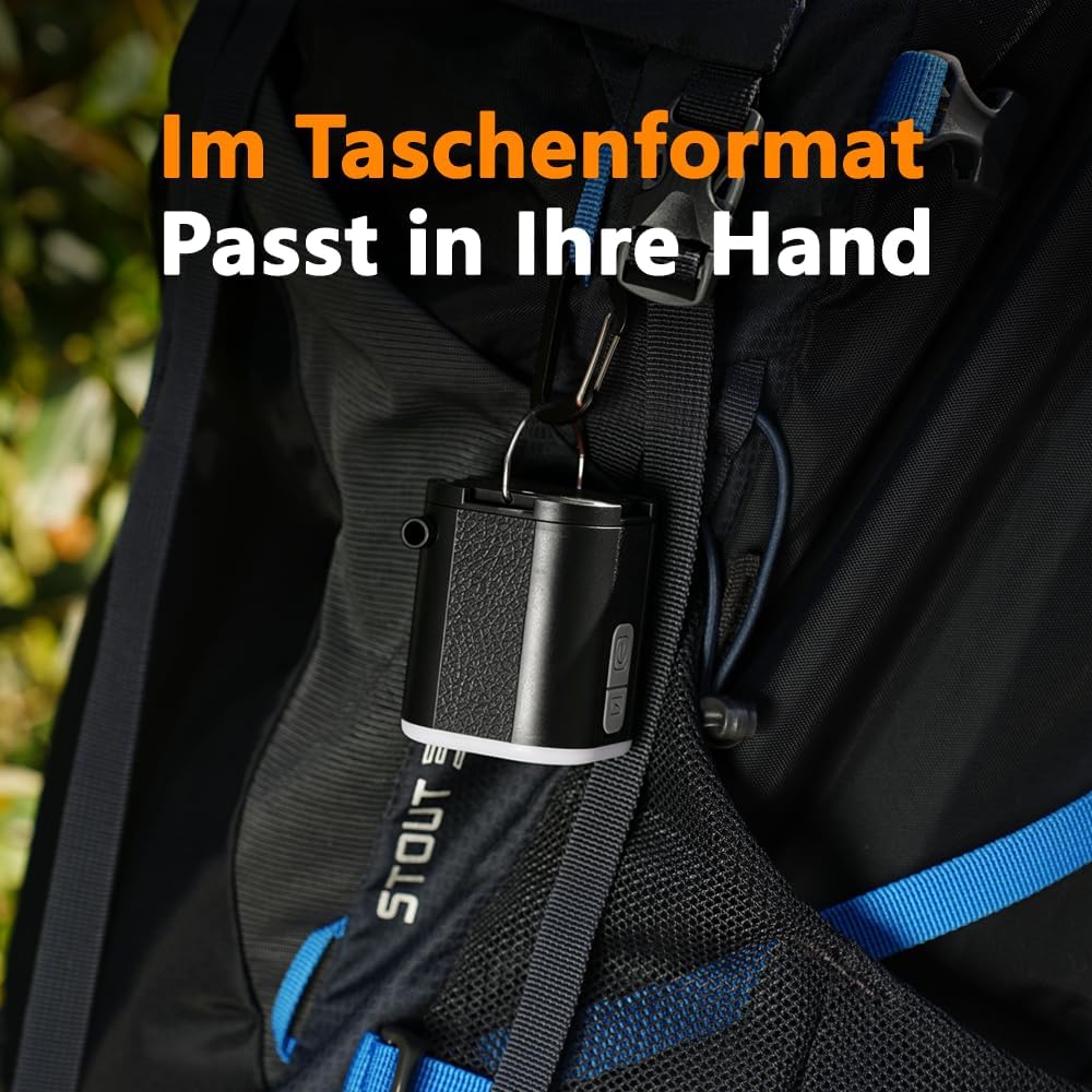 Detalle 2 de HOAMZ Elektrische Luftpumpe 3-in-1: Ultrakompakt, vielseitig und zuverlässig für Camping