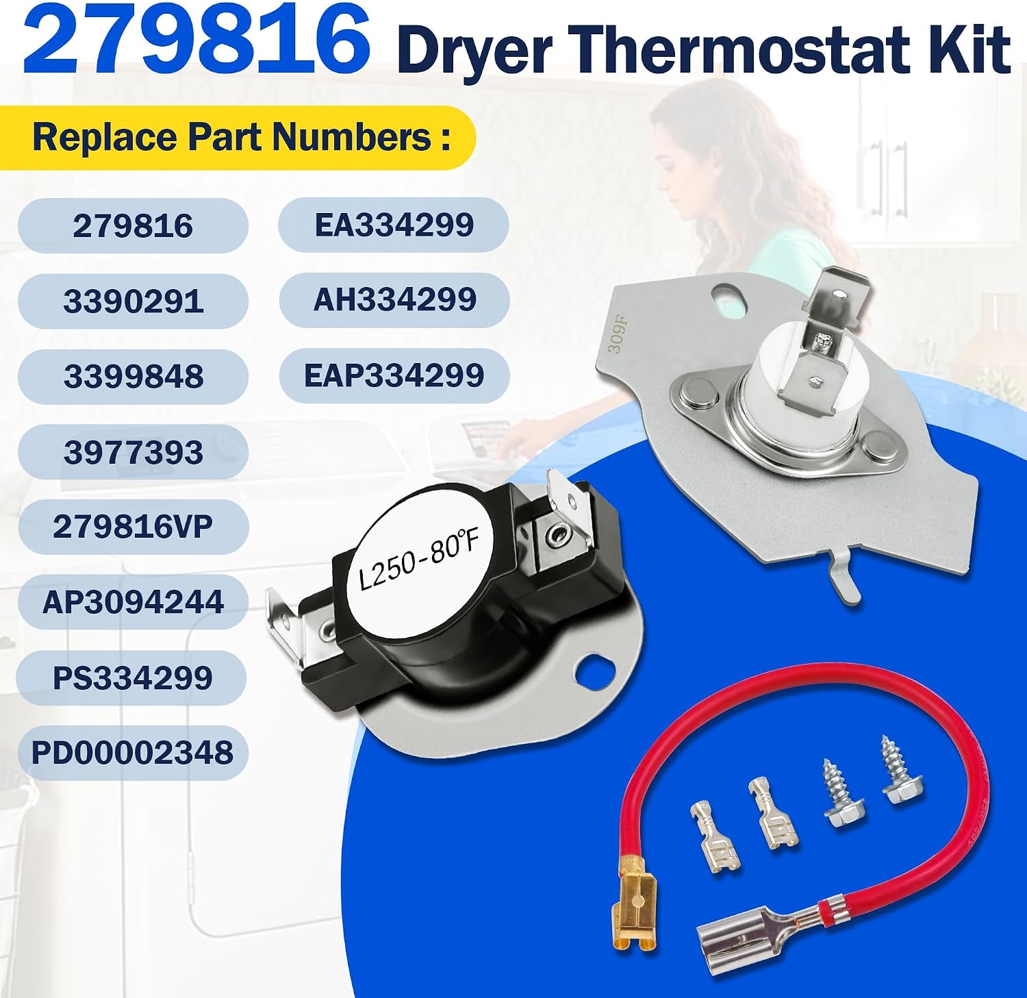Detalle 1 de HESHECEIN 8544771 Dryer Heating Element Kit for Select Maytag MED Models