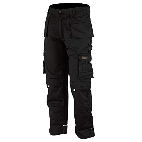 Detalle de WrightFits Men Pro-11 Work Trousers Black – Heavy Duty Safety Cargo Pant