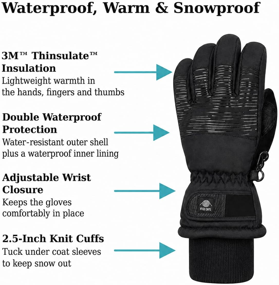 Detalle 2 de N'Ice Caps Kids Thinsulate Waterproof Gloves