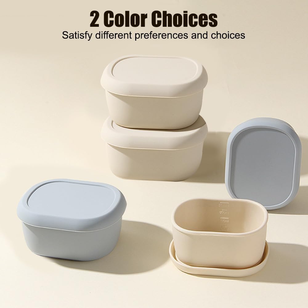 Thumbnail 6 de MiOYOOW 4-Pack Reusable Silicone Snack Containers – 200ml, Stackable & Leakproof