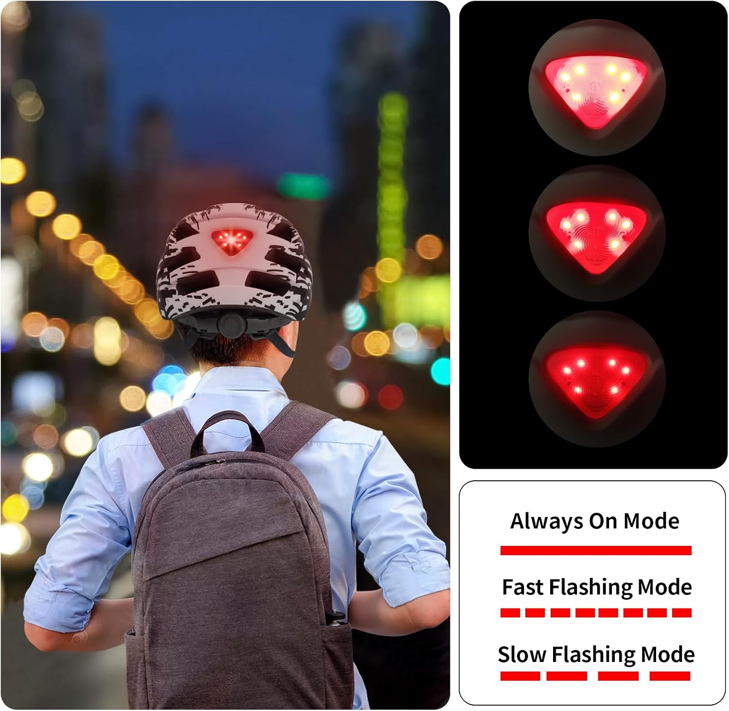 Thumbnail 3 de Fahrradhelm Erwachsene mit LED, 57-61 cm