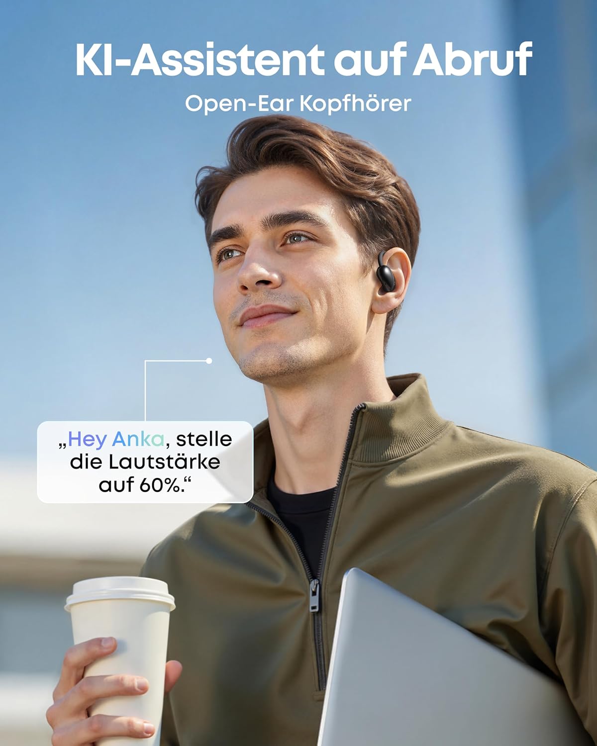 Detalle 2 de soundcore AeroFit 2 35 Stunden Open-Ear-Kopfhörer