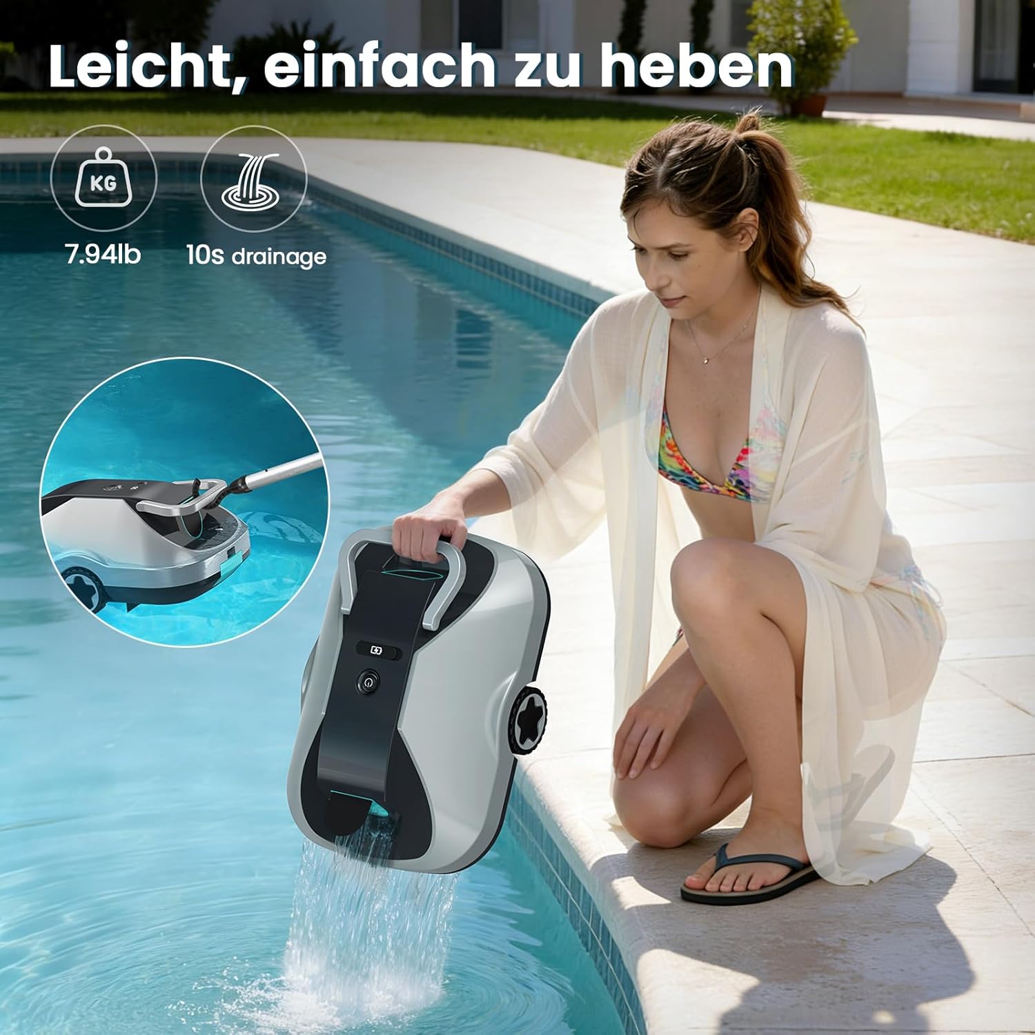 Thumbnail 6 de Kabelloser Poolroboter mit Akku: Poolroboter Akku C1 für bis zu 200 Minuten Laufzeit