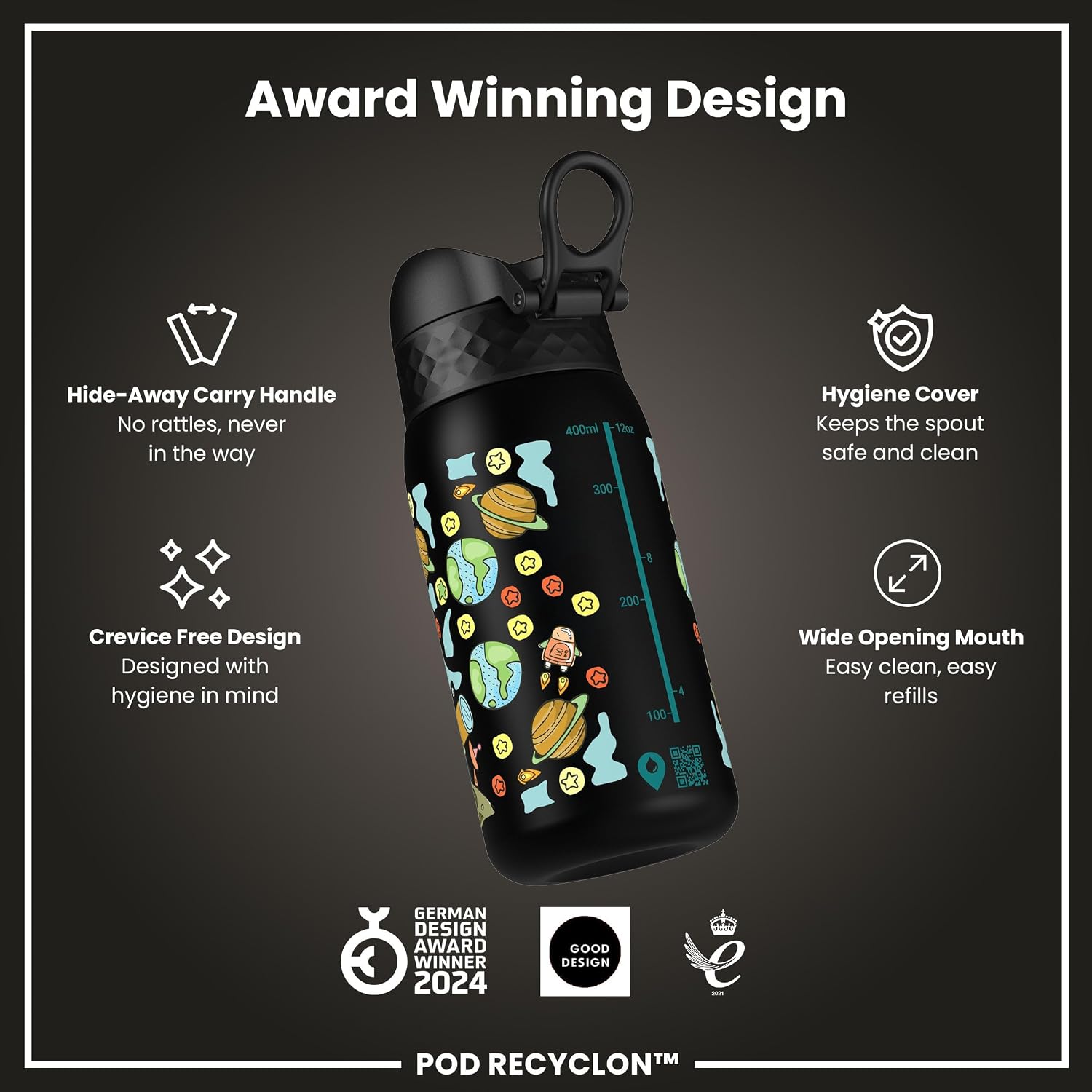 Thumbnail 5 de Ion8 Small Water Bottle: Leak-Proof, Easy-Open Flip Lid for Kids
