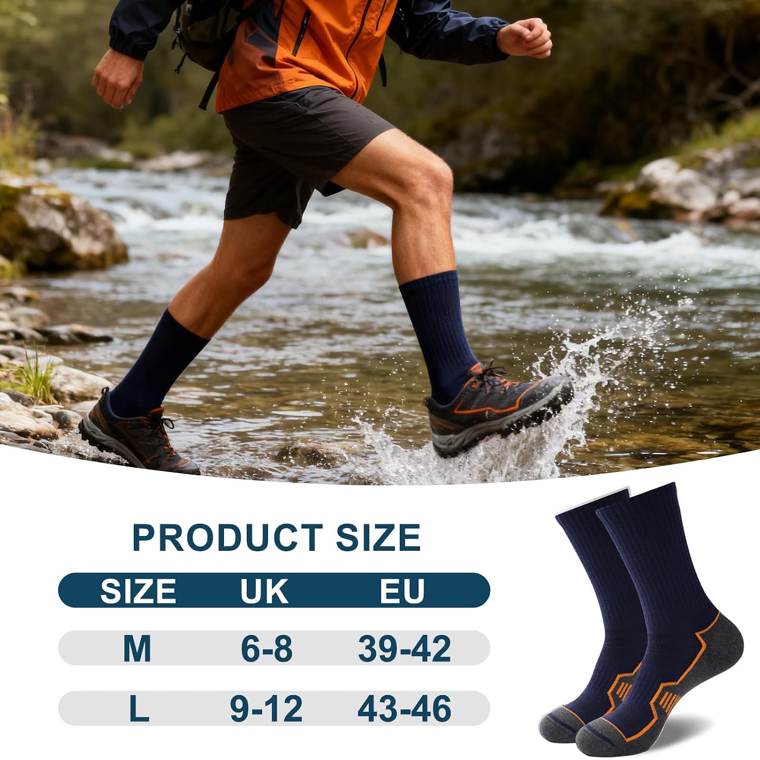 Detalle de ILovDaisy Mens Sports Socks 9-12 6-8: Cushioned, Breathable Crew Socks for Every Active Day