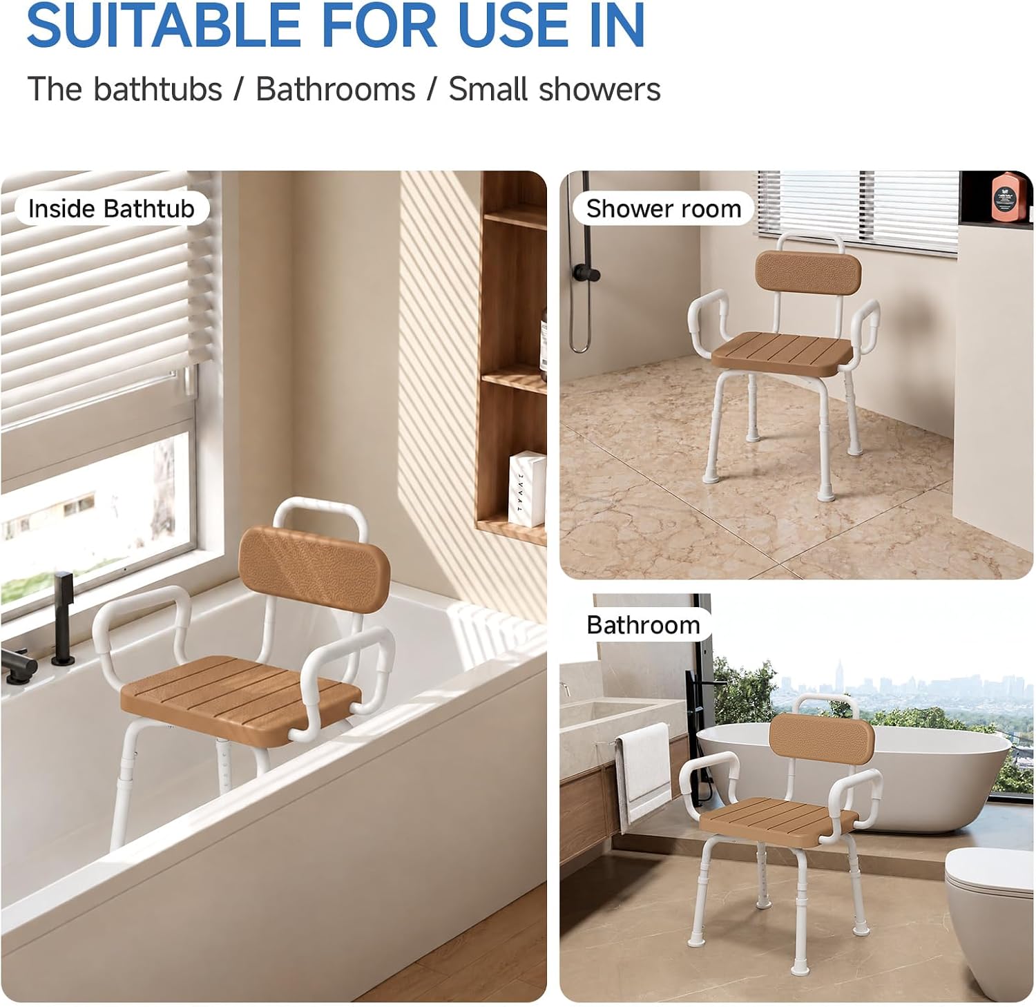 Thumbnail 6 de Loyoda LSC017 Swivel Shower Chair with Adjustable Height and Removable Arms