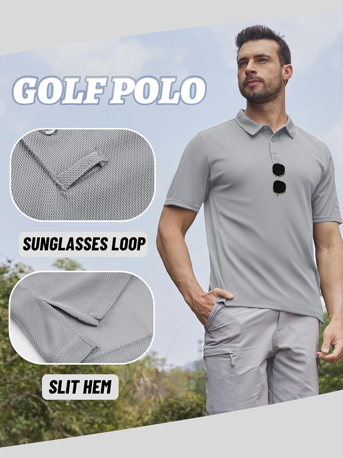 Thumbnail 4 de KEFITEVD Polo Shirts Uomo Manica Corta: asciugatura rapida e leggerezza per outdoor