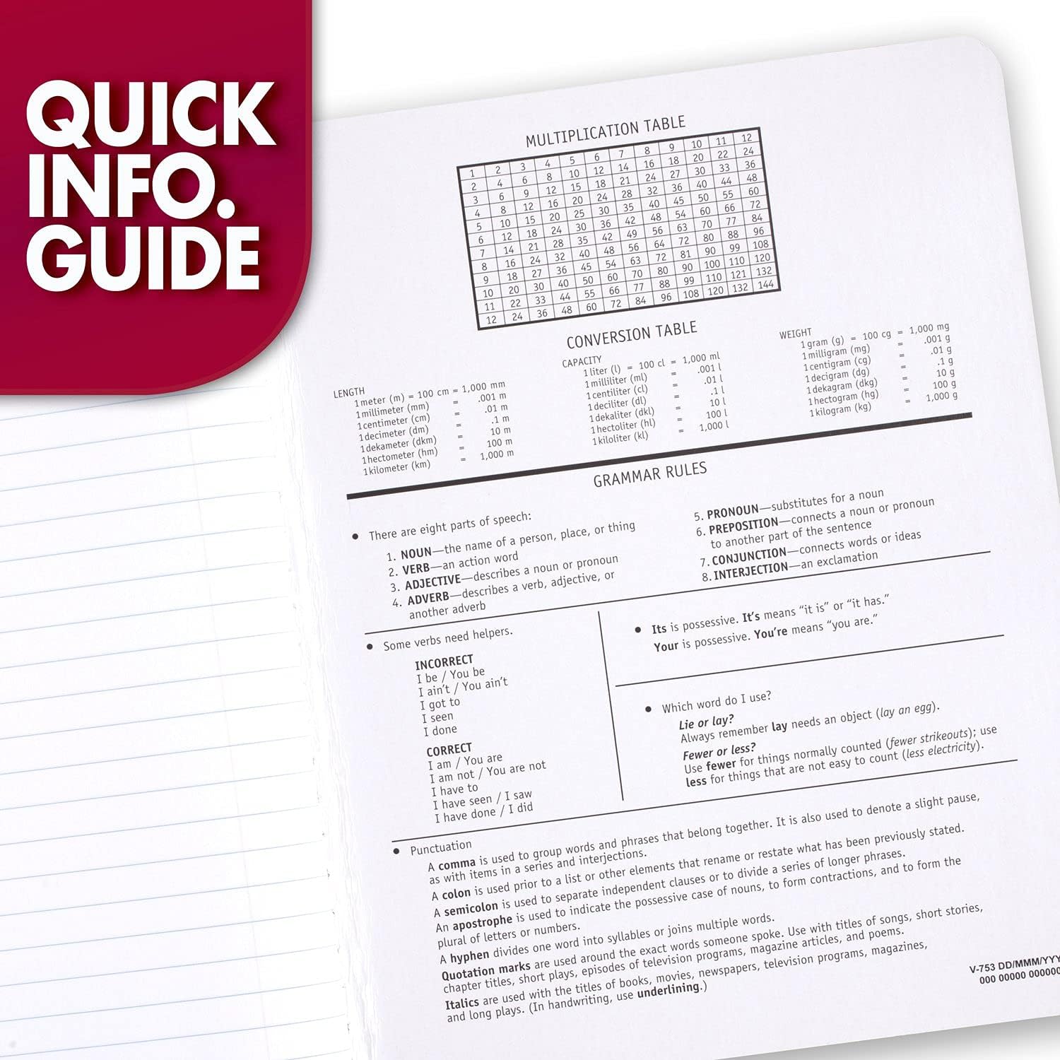 Detalle de Mead Composition Notebook, Wide Ruled, 7.5 x 9.75, Black Marble, 3 Pack (38301)