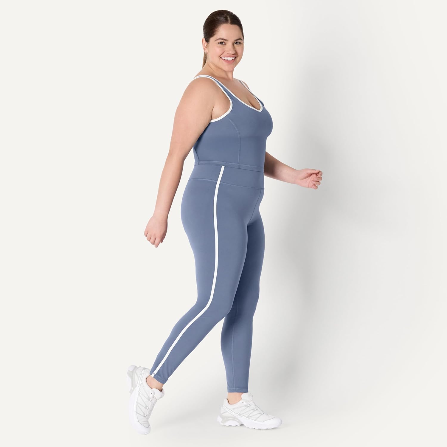Detalle de Amazon Essentials Women's Active FormFlex Buttery Soft High Waist Full Length Yoga Leggings with Contrast Trim