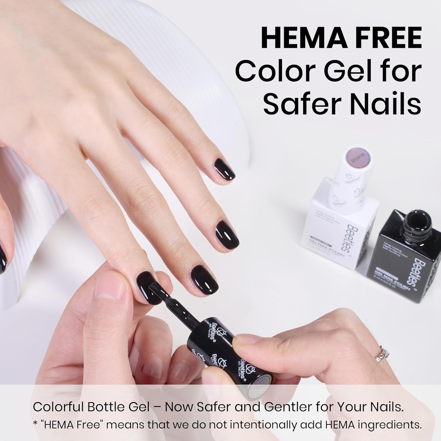 Detalle 2 de Beetles Black & White Gel Polish Kit (2 Colors) — HEMA-Free UV Gel Set