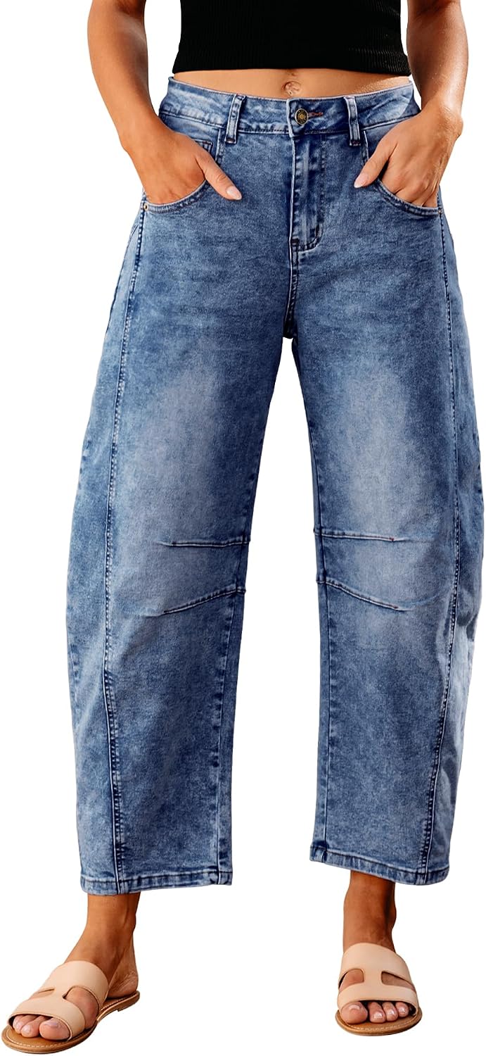 Detalle de GRAPENT Barrel Jeans High Waisted 26" Ankle Pants