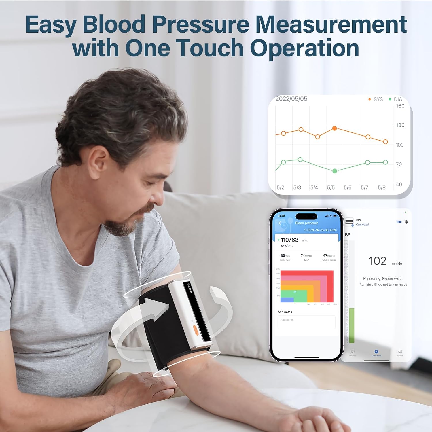 Thumbnail 1 de CheckMe Armfit Plus Blutdruckmessgerät mit EKG und Bluetooth