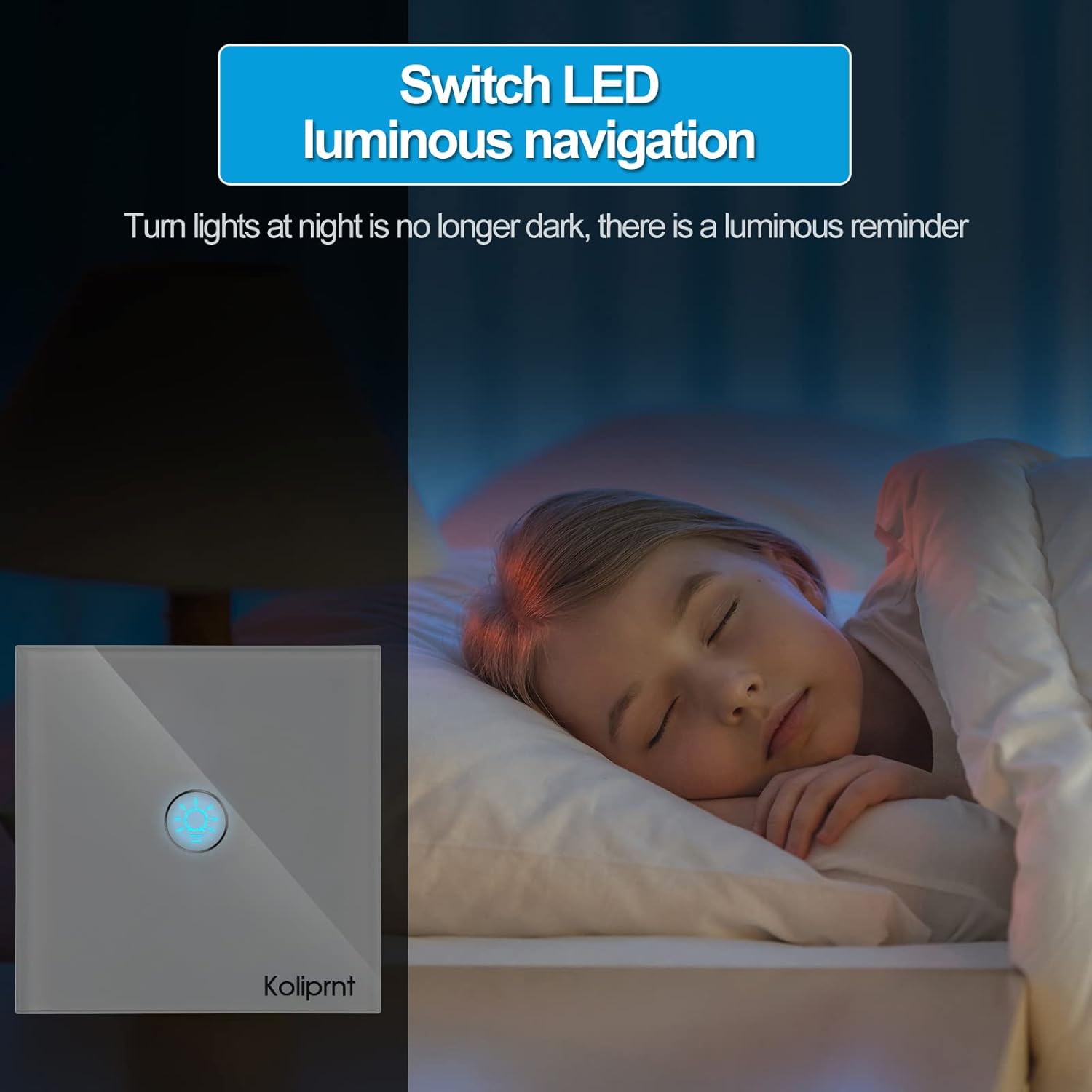 Thumbnail 5 de HeuxGir Smart-WLAN-Touch-Lichtschalter 86 x 86 mm (Glasfront, Status-LED) mit Alexa & Google Home