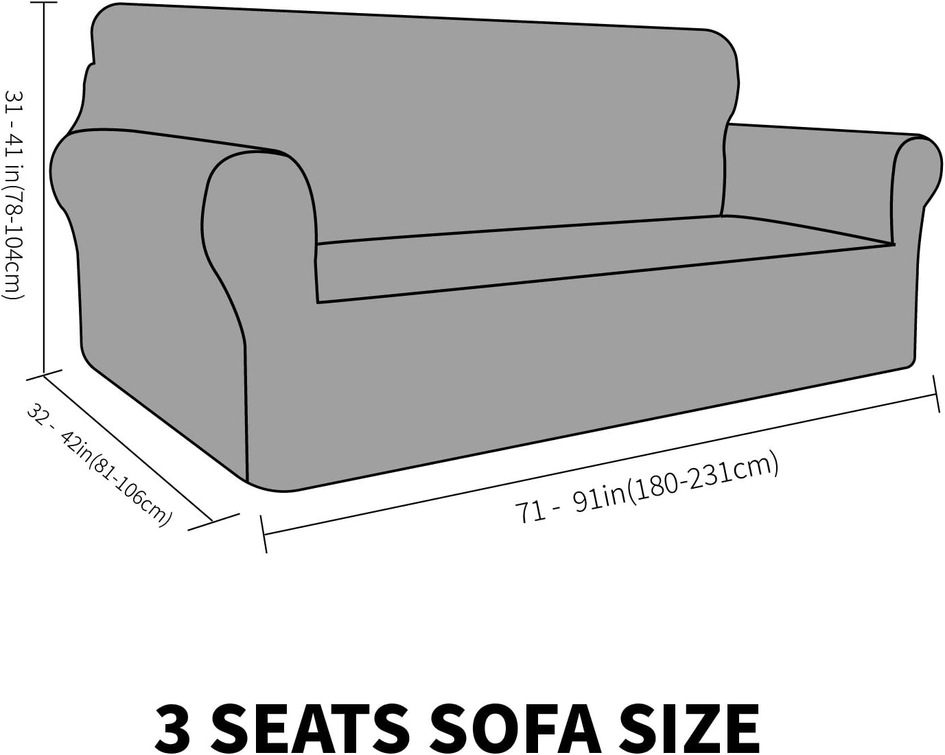 Thumbnail 5 de CHELZEN Velvet Couch Covers 3 Seater: Thick Stretch Slipcover in Peacock Blue