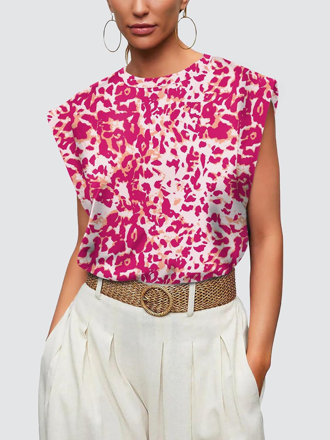 Thumbnail 1 de WIHOLL Cap Sleeve Tops for Women: Lightweight Summer Tee with Loose Fit