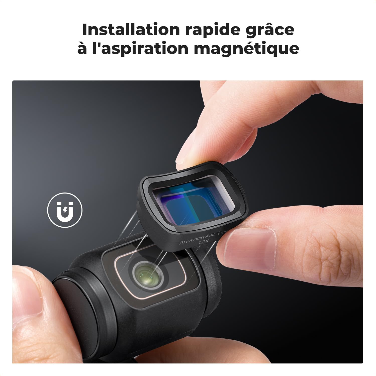 Detalle de K&F CONCEPT Filtre 1.2X Anamorphique & Grand Angle Magnétique pour DJI Osmo Pocket 3