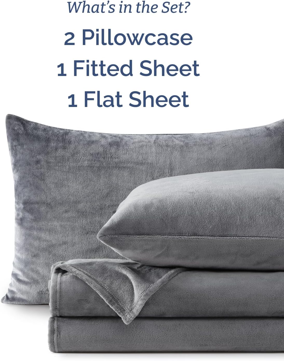 Thumbnail 4 de CGK Unlimited Queen Fleece Sheet Set, Dark Gray, Deep Pockets