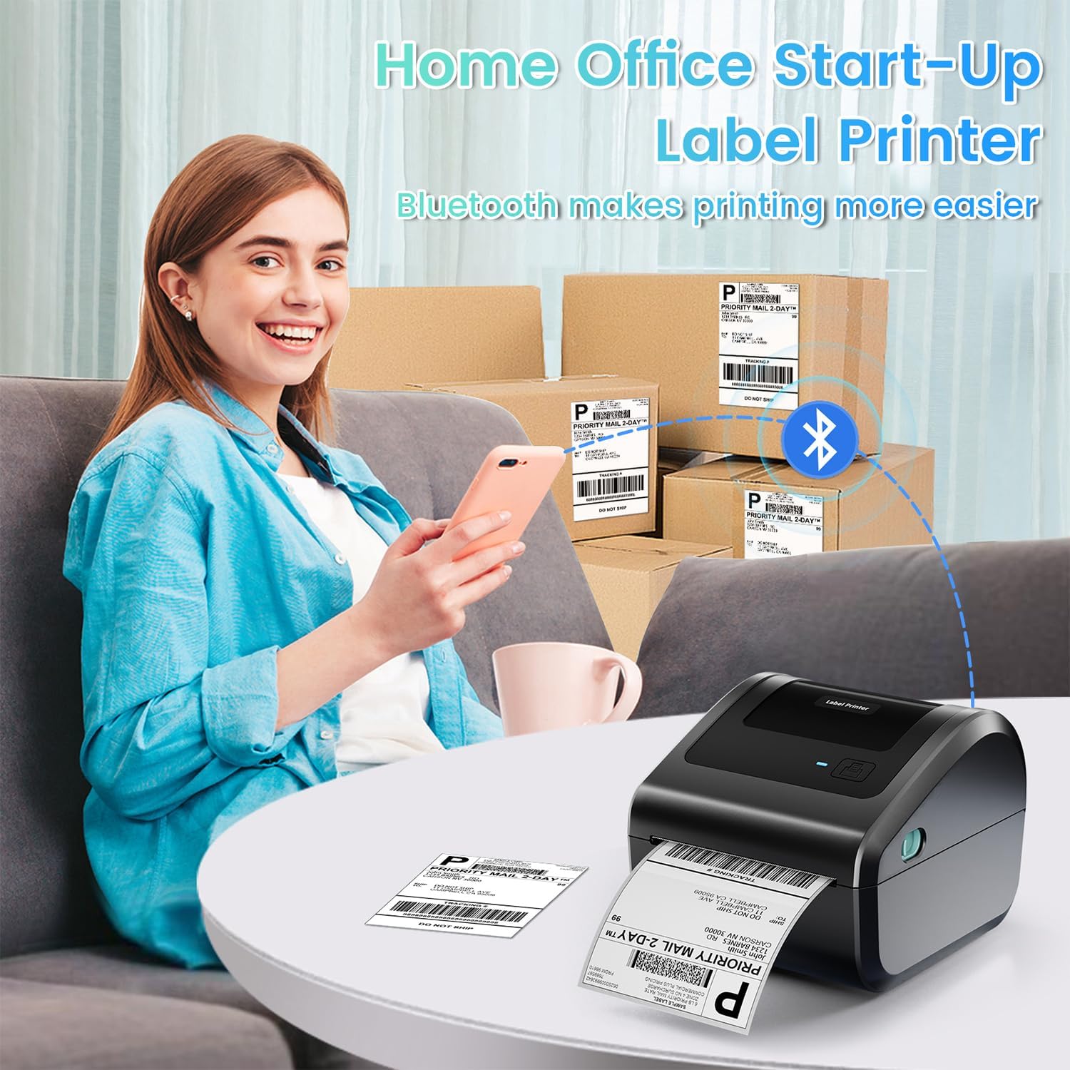 Thumbnail 2 de Omezizy D450BT 4x6 Thermal Label Printer
