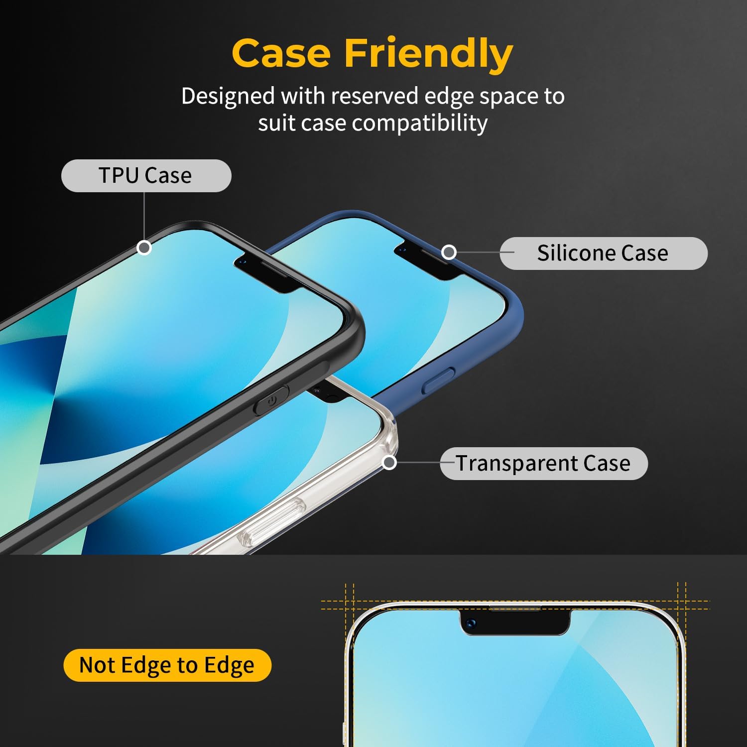 Detalle de UNBREAKcable iPhone 13 tempered glass 2-Pack