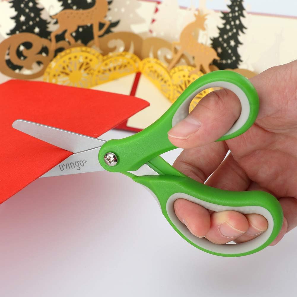 Detalle de LIVINGO Kinderschere – 13 cm, links-/rechtsgängige Sicherheits-Schere, stumpfe Spitze, 3 Stück