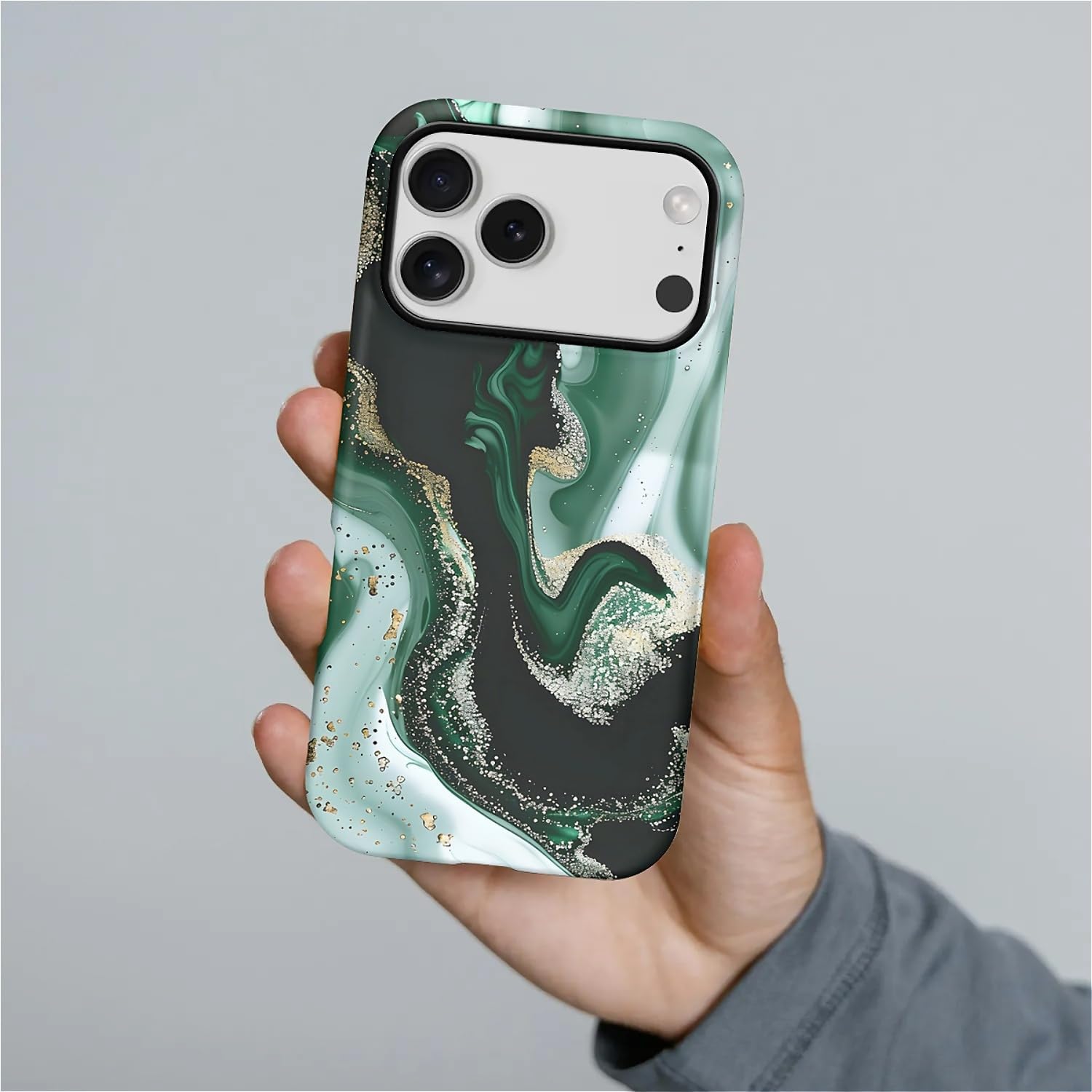 Thumbnail 6 de artslion 2-in-1 Hülle für iPhone 17 Pro (6,7 Zoll) – grüner Marmor, 360° Stoßschutz