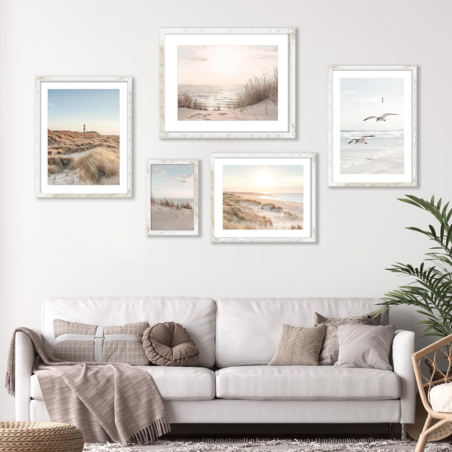 Detalle de iRahmen 24x30 Poster Frames, Set of 2 with 18x24 Mat, Distressed White