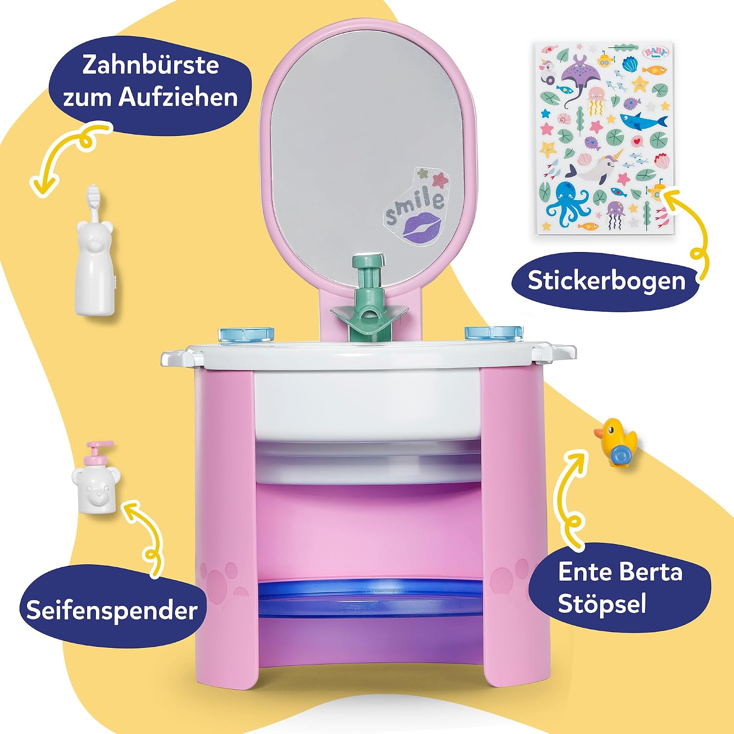 Thumbnail 1 de BABY born Waschbecken Puppenwaschtisch mit echtem Wasser