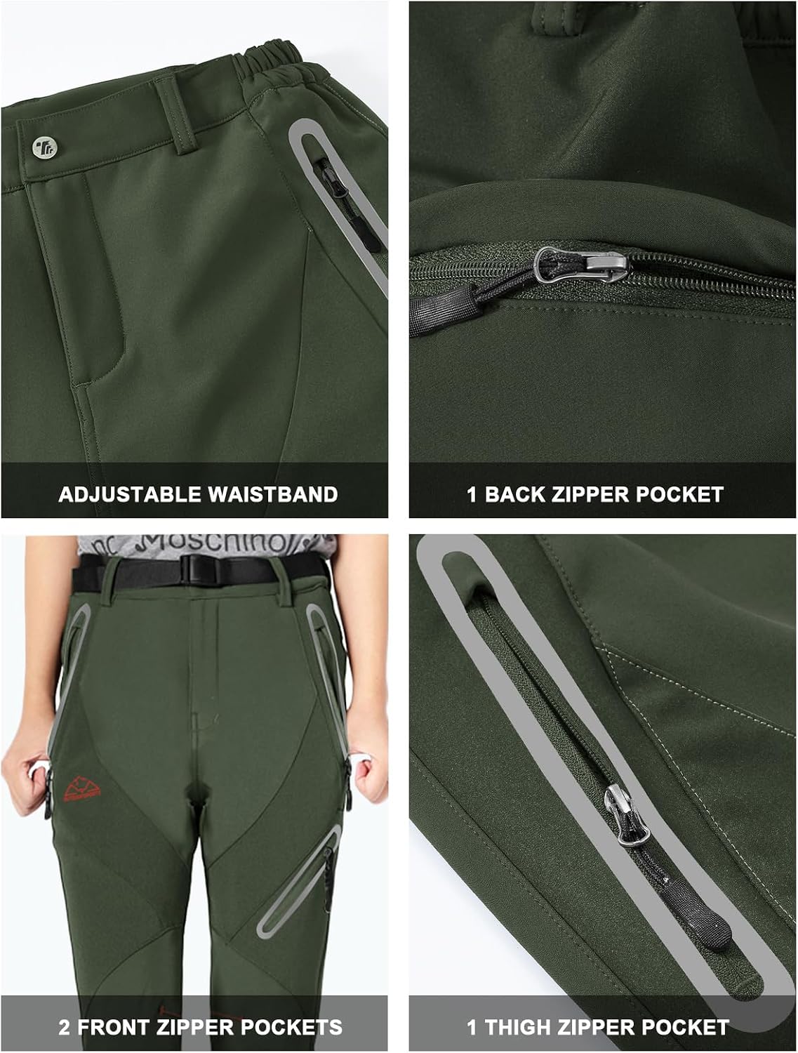 Detalle 2 de Rdruko Women's Snow Pants Waterproof Insulated Fleece 10K