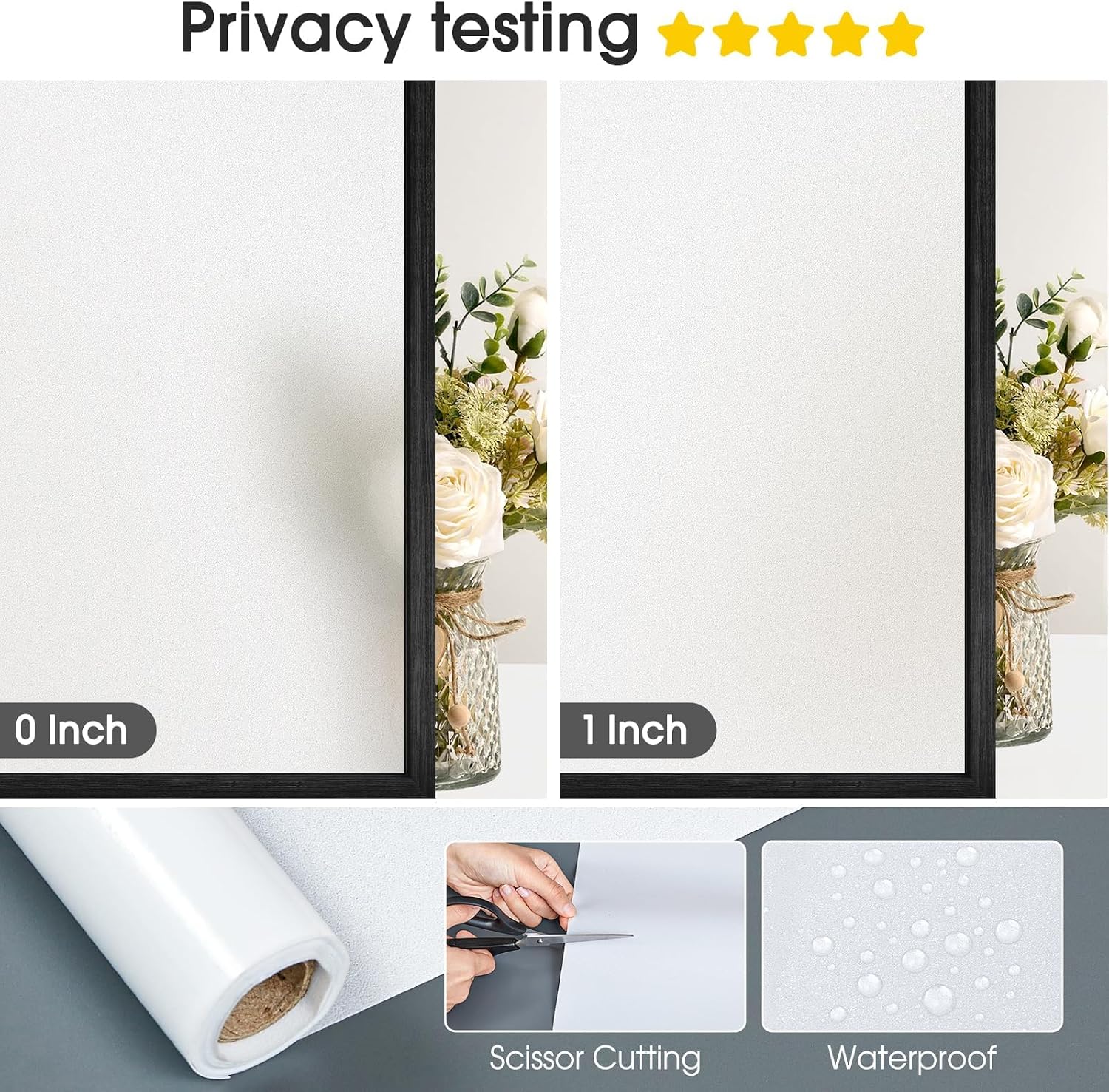 Thumbnail 4 de Lifetree Fensterfolie blickdicht für Privatsphäre (90x200 cm) – selbsthaftend ohne Klebstoff, Anti-UV, Milchglas-Look