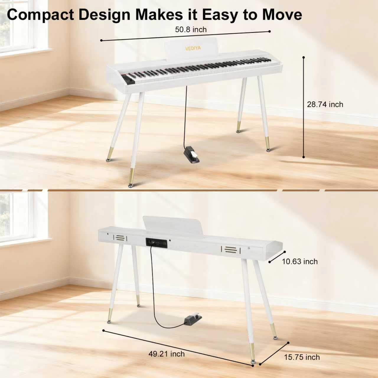 Thumbnail 6 de Vediya VE28 88-Key Digital Piano with Semi-Weighted Keys and 600 Tones