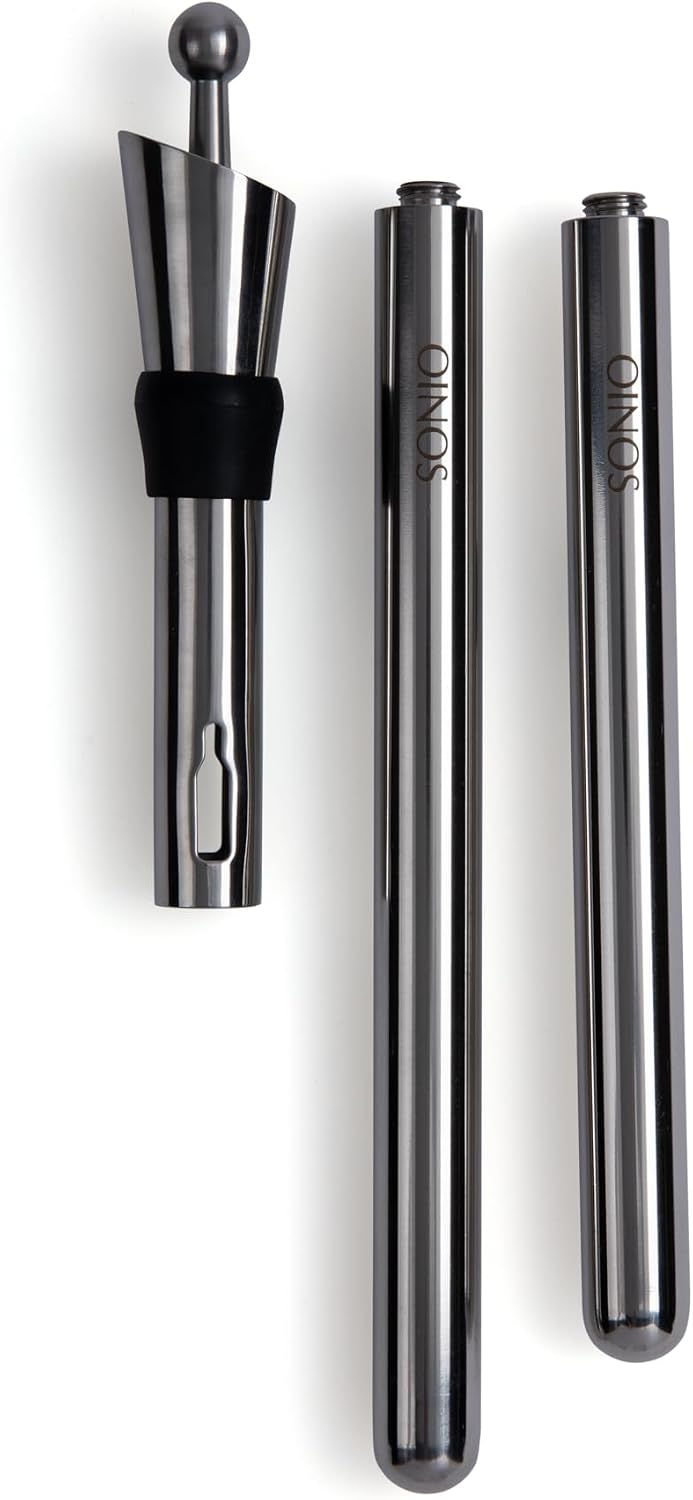 Detalle de OINOS Wine Chiller Stick (3-in-1 Cooler, Aerator & Stopper) for Wine Lovers
