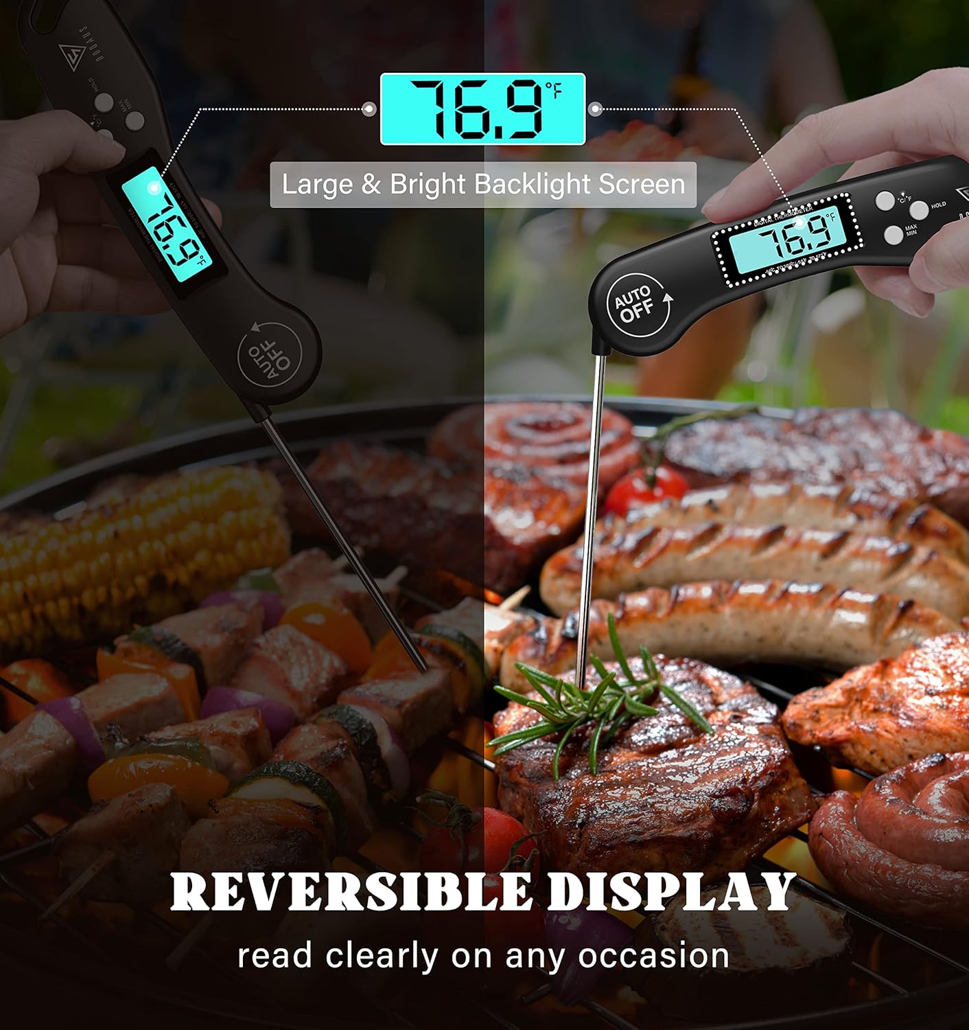 Detalle 2 de DOQAUS Digital Meat Thermometer, Instant-Read with Backlit Rotating Display