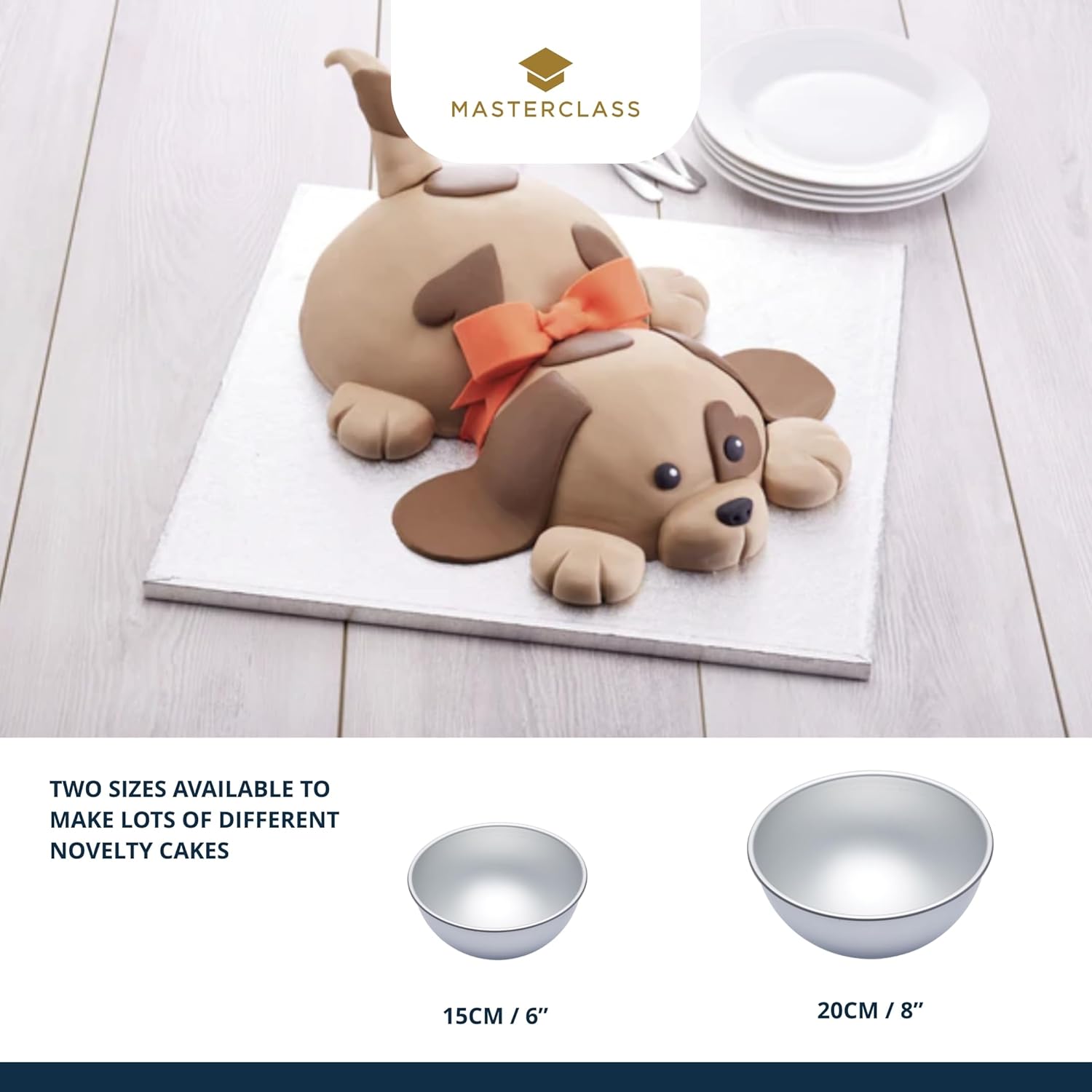 Detalle de MasterClass Hemisphere Cake Tin 20 cm – moule en aluminium anodisé argenté