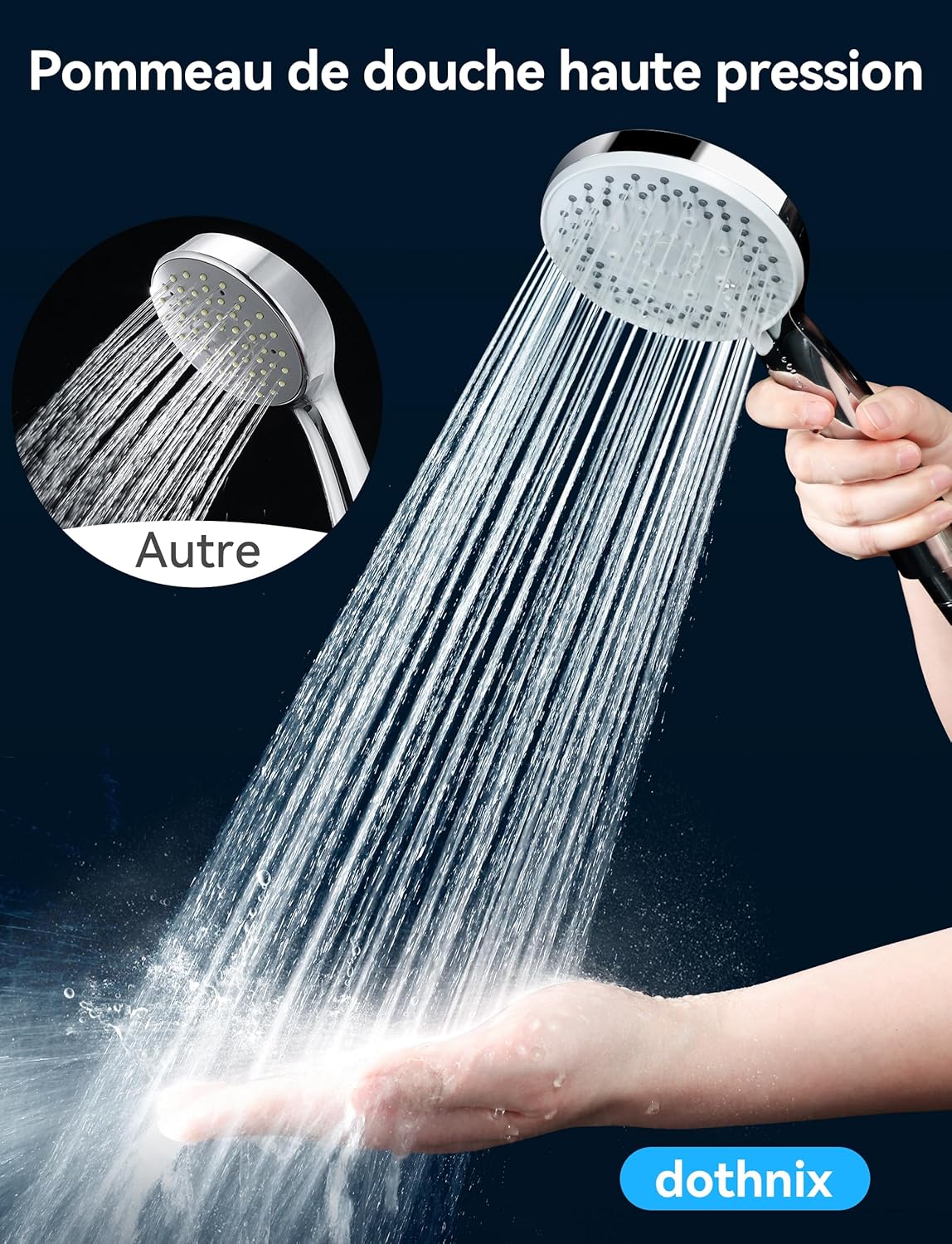 Thumbnail 1 de Pommeau de douche haute pression dothnix avec tuyau 1,5 m – 5 modes