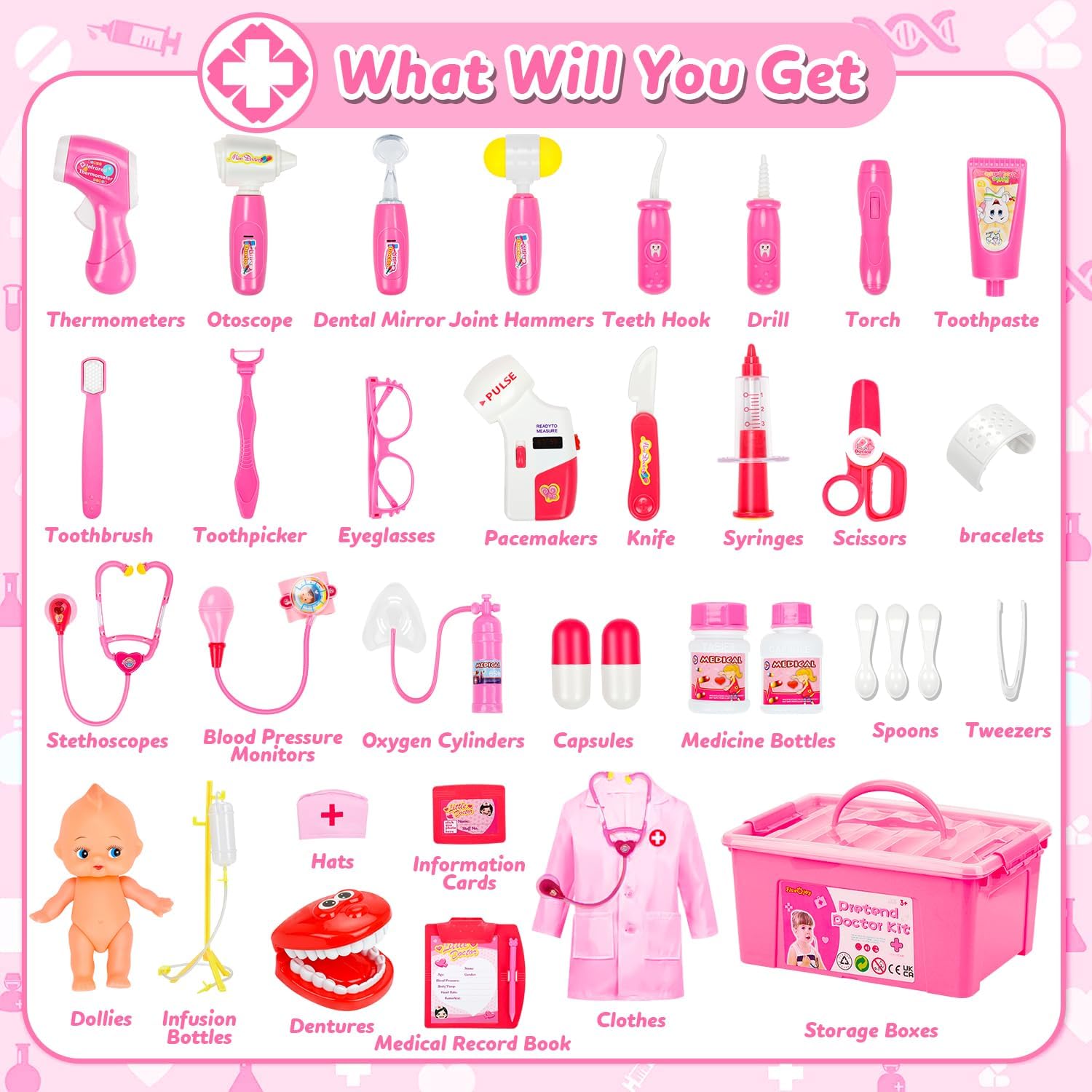 Detalle de Fivejoy Valigetta Dottore Bambini 34 pezzi
