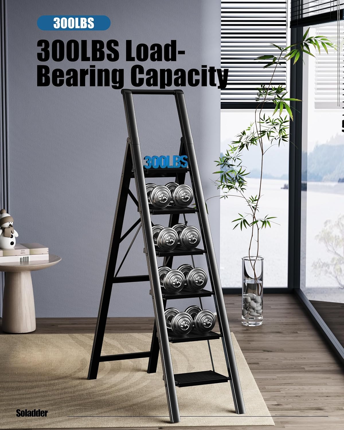 Thumbnail 6 de Soladder S-FQT20B6-E 6-Step Folding Aluminum Ladder with Handrail