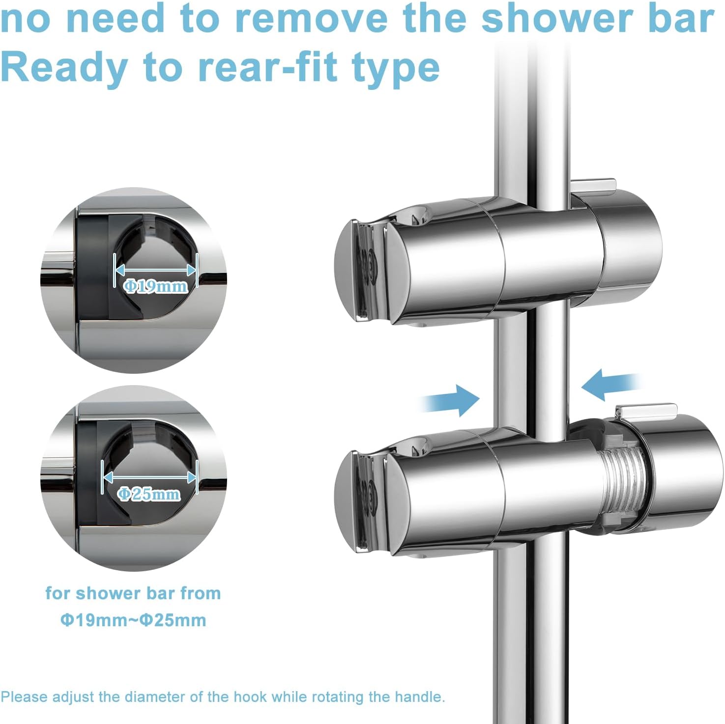 Detalle 2 de OFFO Shower Head Holder adjustable 18–25mm