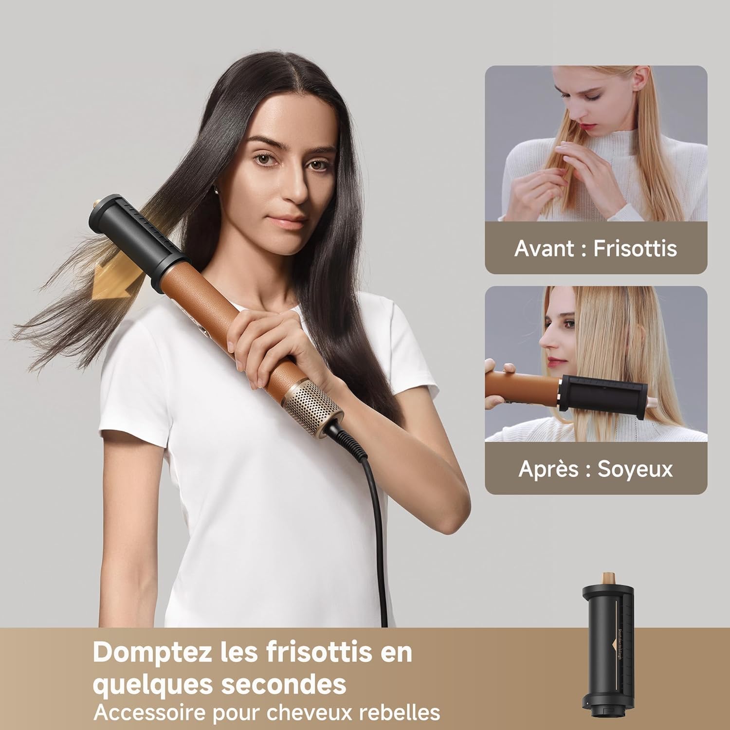 Detalle de DREAME AirStyle Pro — Appareil de coiffure multifonction 7 en 1, vapeur rapide et boucles personnalisables
